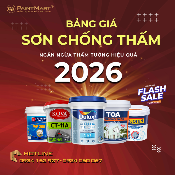 Bảng giá sơn chống thấm mới nhất 2026