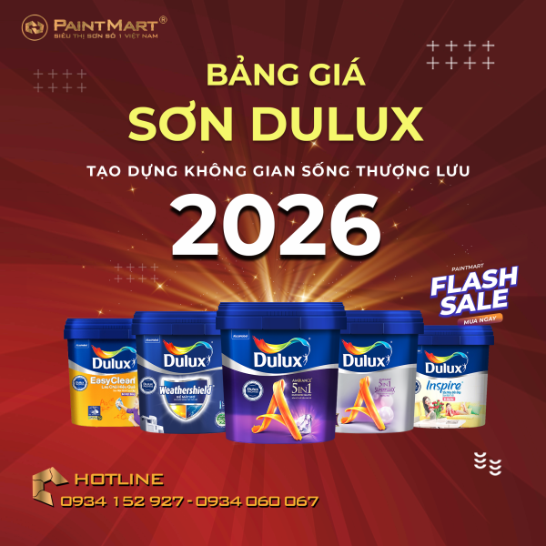 Bảng Giá Sơn Dulux 2026 Mới Nhất — Giá Chiết Khấu Đại Lý PaintMart Bảng Giá Sơn Dulux 2026 Mới Nhất — Giá Chiết Khấu Đại Lý PaintMart