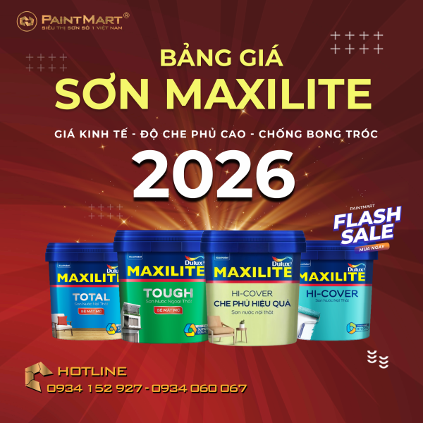 Bảng giá sơn Maxilite mới nhất 2026 Bảng giá sơn Maxilite mới nhất 2026