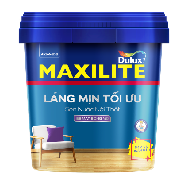 Sơn nội thất Maxilite Láng Mịn Tối Ưu bề mặt bóng M16B - 5L