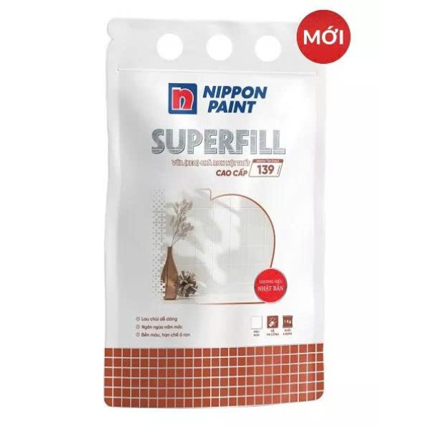 Vữa (keo) chà ron, chít mạch nội thất cao cấp NIPPON SUPERFILL 139 - 1KG