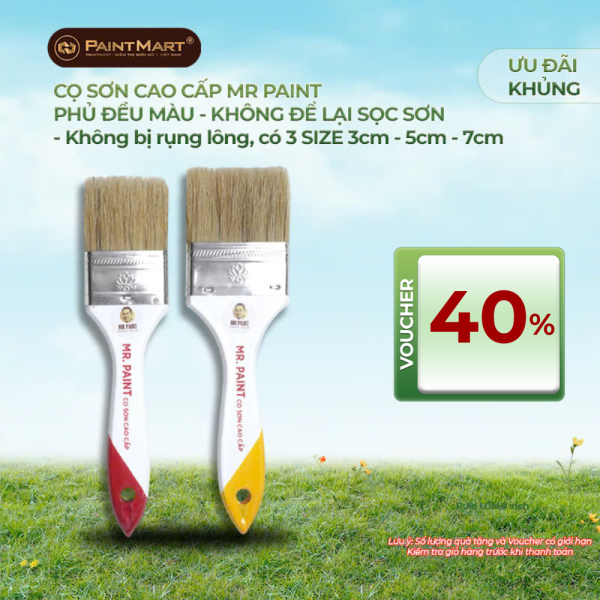 Cọ sơn tường, chổi sơn cao cấp MR PAINT bám sơn tốt, hạn chế để lại vệt lăn