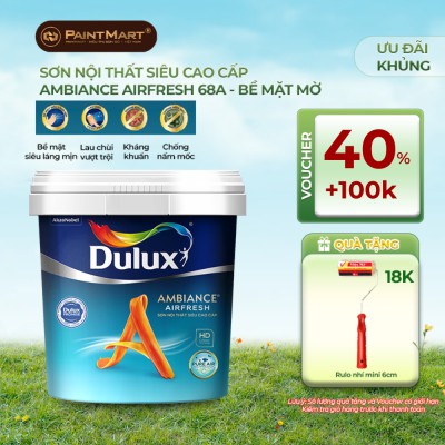 Sơn nội thất Dulux Ambiance AirFresh 68A - sơn mờ, thanh lọc không khí lon 5L
