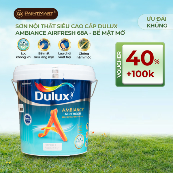 Sơn nội thất Dulux Ambiance AirFresh 68A - sơn mờ, thanh lọc không khí lon 5L