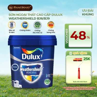 Sơn ngoại thất Dulux Weathershield bề mặt mờ BJ8 5L