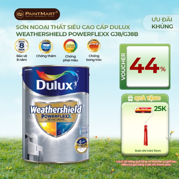 Sơn ngoại thất Dulux Weathershield Powerflexx mờ GJ8 5L