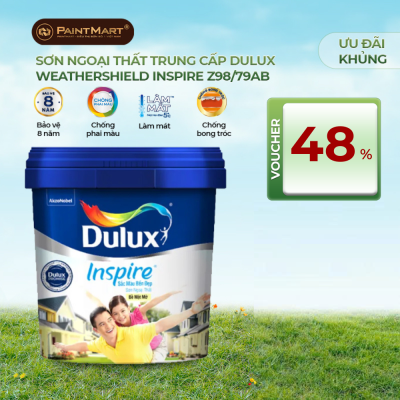 Sơn ngoại thất Dulux Inspire Z98 sắc màu bền đẹp bề mặt mờ 5L