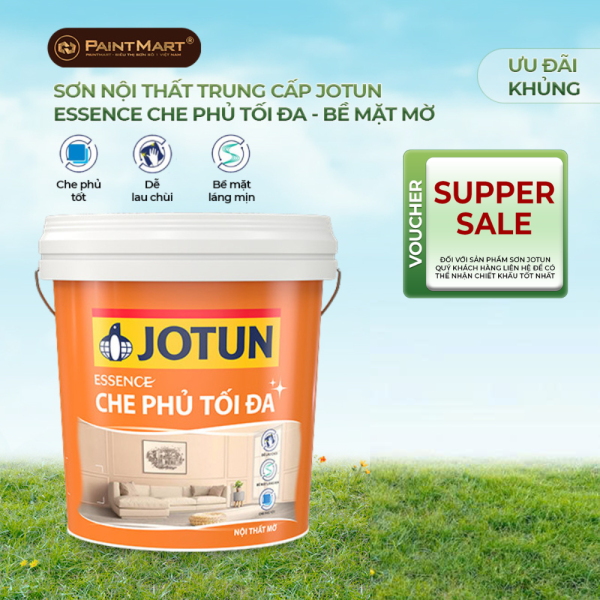 Sơn nội thất Jotun Essence che phủ tối đa mờ - 15L