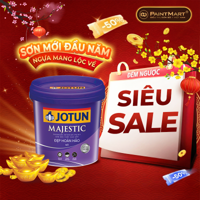 Sơn nước nội thất Jotun Majestic đẹp hoàn hảo bóng mờ lon 1L