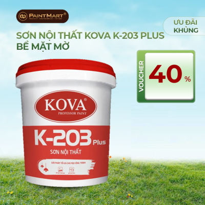Sơn nước nội thất không bóng KOVA  K-203 Plus THÙNG 16L