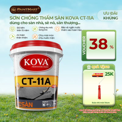Sơn chống thấm pha xi măng KOVA CT 11A  (Sàn) thùng 5Kg