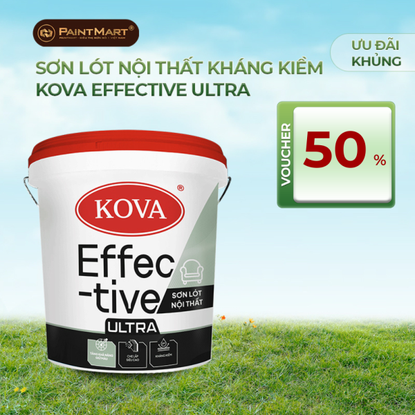 Sơn lót nội thất kháng kiềm KOVA Effective Ultra - Thùng 16L