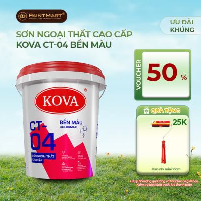 Sơn ngoại thất cao cấp KOVA CT-04 BỀN MÀU - lon 4.5L