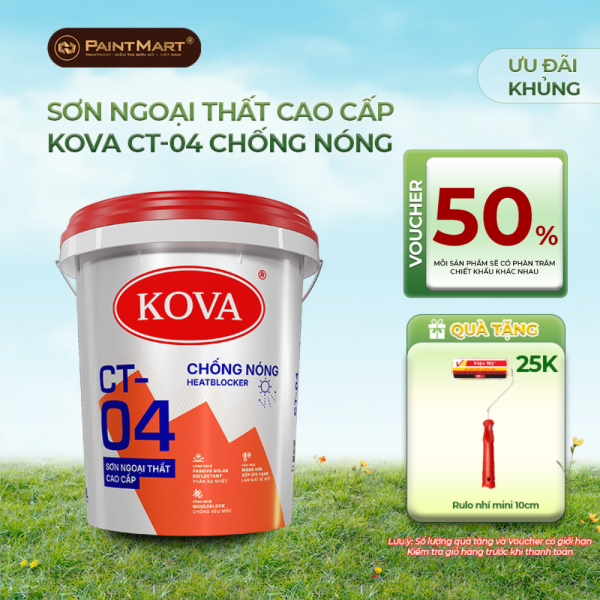 Sơn ngoại thất cao cấp KOVA CT-04 Chống Nóng - Thùng 18L