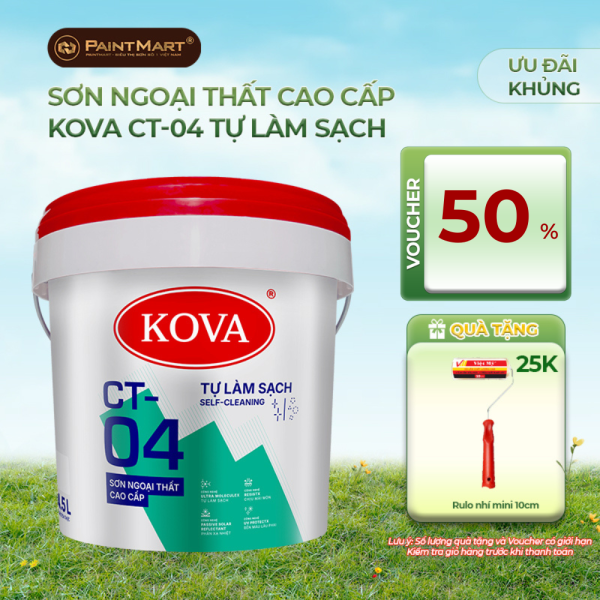 Sơn ngoại thất cao cấp KOVA CT-04 Tự làm sạch - Lon 4.5L