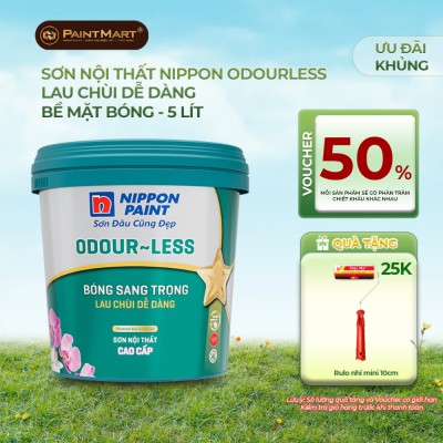 SƠN NỘI THẤT CAO CẤP NIPPON ODOURLESS BÓNG SANG TRỌNG 5L