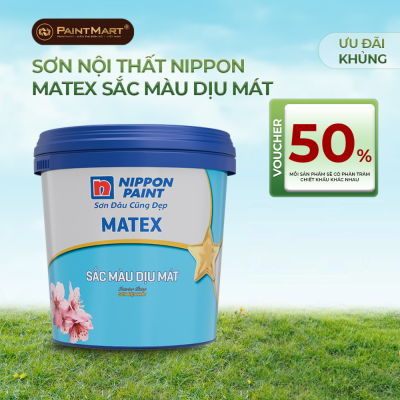 Sơn nội thất Nippon Matex Sắc Màu Dịu Mát 17L