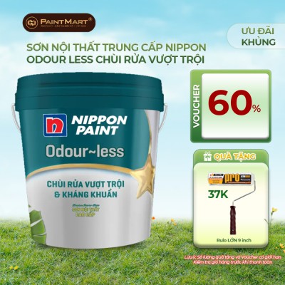 Sơn nội thất Nippon Odour-less Chùi Rửa Vượt Trội và Kháng Khuẩn 15L