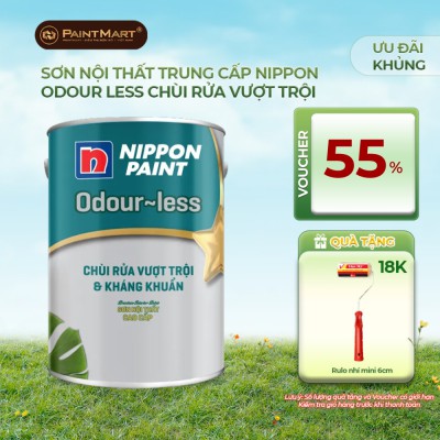 Sơn nội thất Nippon Odour-less Chùi Rửa Vượt Trội và Kháng Khuẩn 1L