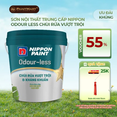 Sơn nội thất Nippon Odour-less Chùi Rửa Vượt Trội và Kháng Khuẩn 5L