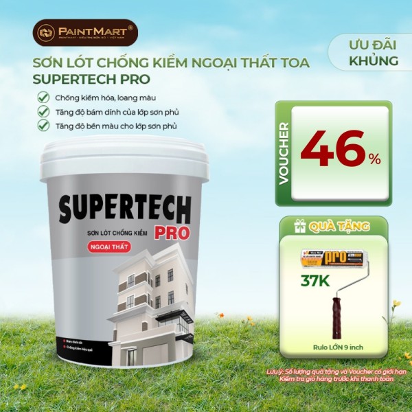 Sơn lót chống kiềm ngoại thất Supertech Pro thùng 15L