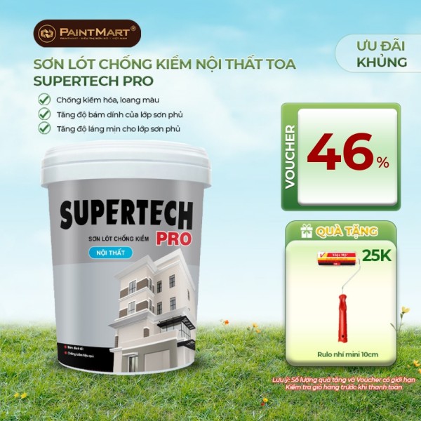 Sơn lót chống kiềm nội thất Supertech Pro lon 5L