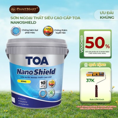 Sơn ngoại thất cao cấp Toa Nanoshield bóng bảo vệ 10 năm - 15L