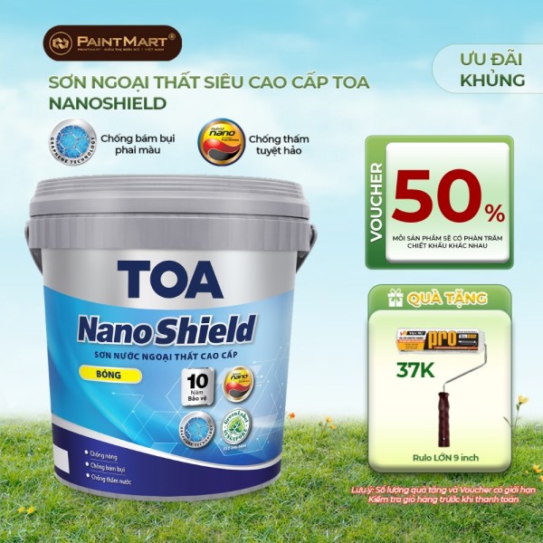 Sơn ngoại thất cao cấp Toa Nanoshield bóng bảo vệ 10 năm - 15L