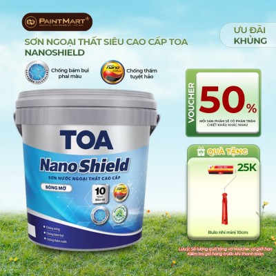 Sơn ngoại thất cao cấp Toa Nanoshield bóng mờ  bảo vệ 10 năm - 5L