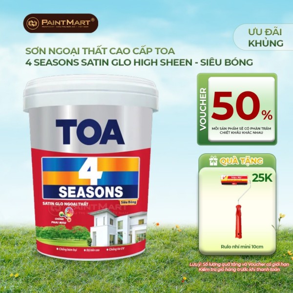 Sơn ngoại thất TOA 4 Seasons Satin Glo Siêu Bóng - 5L