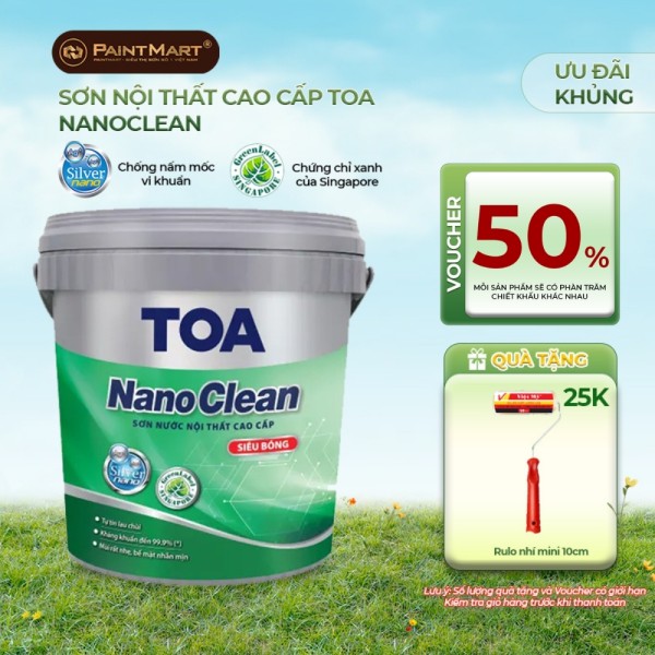 Sơn nội thất cao cấp Toa Nanoclean siêu bóng - 5L