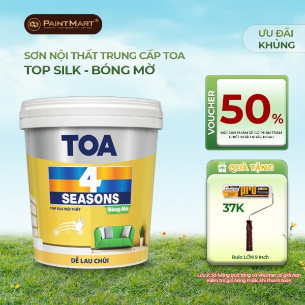 Sơn nội thất Toa 4 Seasons Top Silk Bóng mờ - 15L