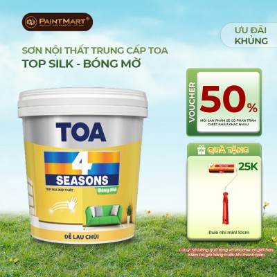Sơn nội thất Toa 4 Seasons Top Silk bóng mờ - 5L