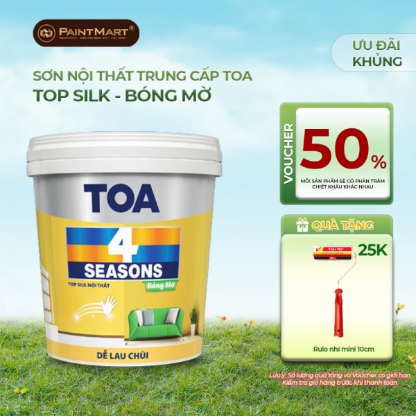 Sơn nội thất Toa 4 Seasons Top Silk bóng mờ - 5L