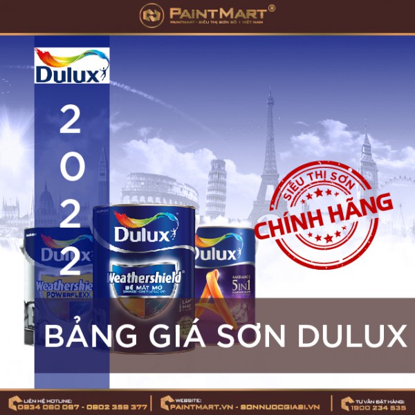 Bảng giá sơn Dulux mới cập nhật năm 2022