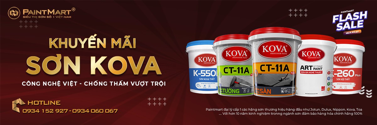 Sơn kova khuyến mãi 38%