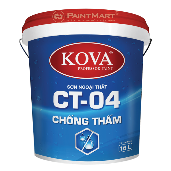 Sơn ngoại thất cao cấp KOVA CT-04 CHỐNG THẤM - THÙNG 16L