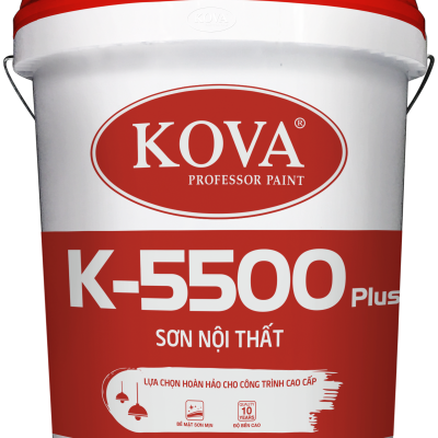Sơn nước nội thất bán bóng cao cấp KOVA K-5500 Plus lon 3,5L