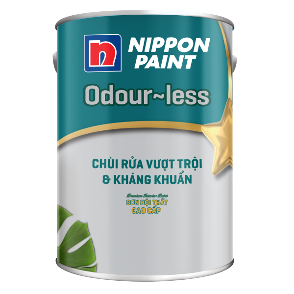 Sơn nội thất Nippon Odour-less Chùi Rửa Vượt Trội và Kháng Khuẩn 1L