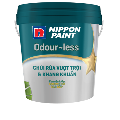 Sơn nội thất Nippon Odour-less Chùi Rửa Vượt Trội và Kháng Khuẩn 5L