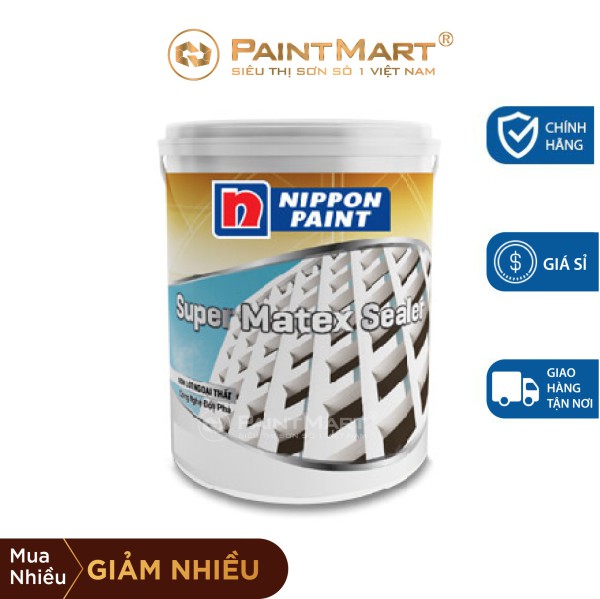 Sơn Lót Ngoại Thất giá rẻ Nippon Super Matex Sealer thùng 17L