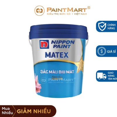 Sơn nội thất giá rẻ Nippon Matex Sắc Màu Dịu Mát 17L