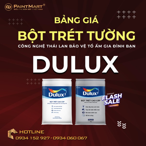 Bảng giá bột trét tường Dulux mới nhất 2024