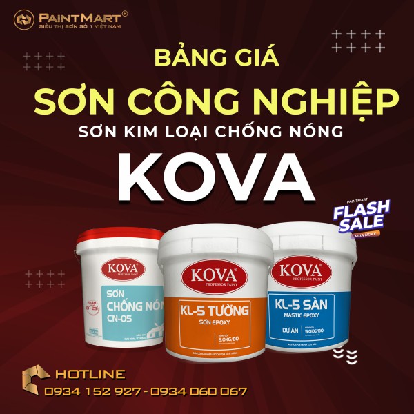 Bảng giá sơn công nghiệp và sơn kim loại Kova mới nhất