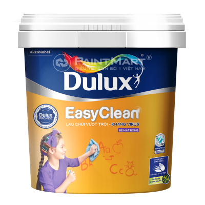 Sơn nội thất Dulux Easyclean lau chùi vượt trội kháng Virus bề mặt bóng 99AB - Lon 5L