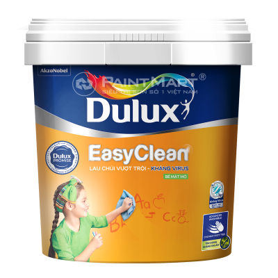 Sơn nội thất Dulux Easyclean lau chùi vượt trội kháng Virus bề mặt mờ 99A - Lon 5L