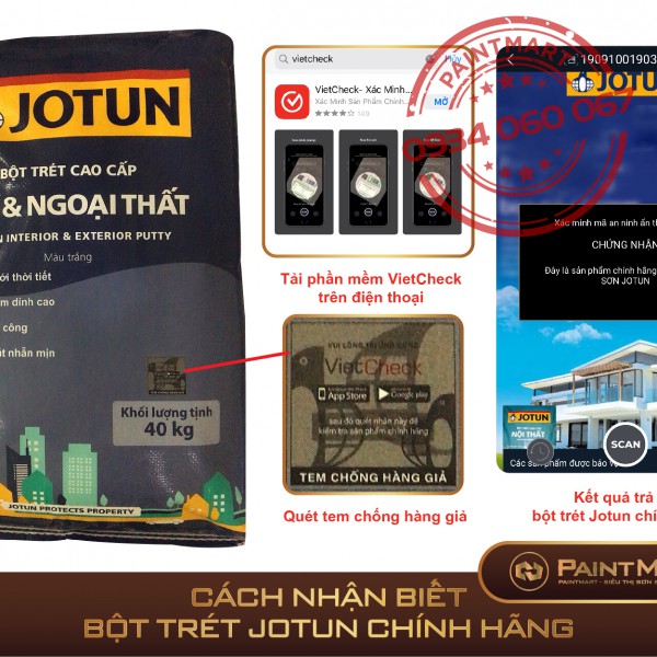 Cách nhận biết bột trét tường Jotun chính hãng