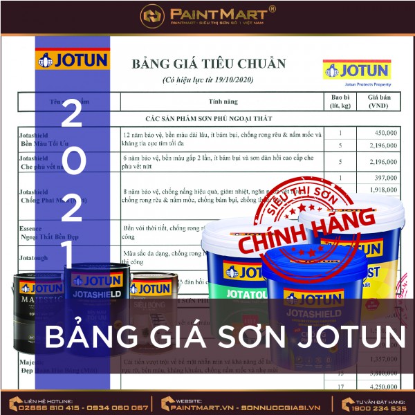 Bảng giá sơn Jotun 2021