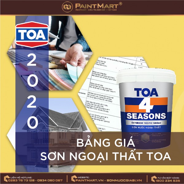 Bảng giá sơn ngoại thất Toa 2020