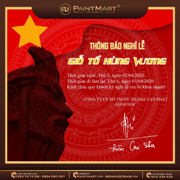 Thông báo lịch nghỉ lễ Giỗ tổ Hùng Vương 10.3.2020 âm lịch
